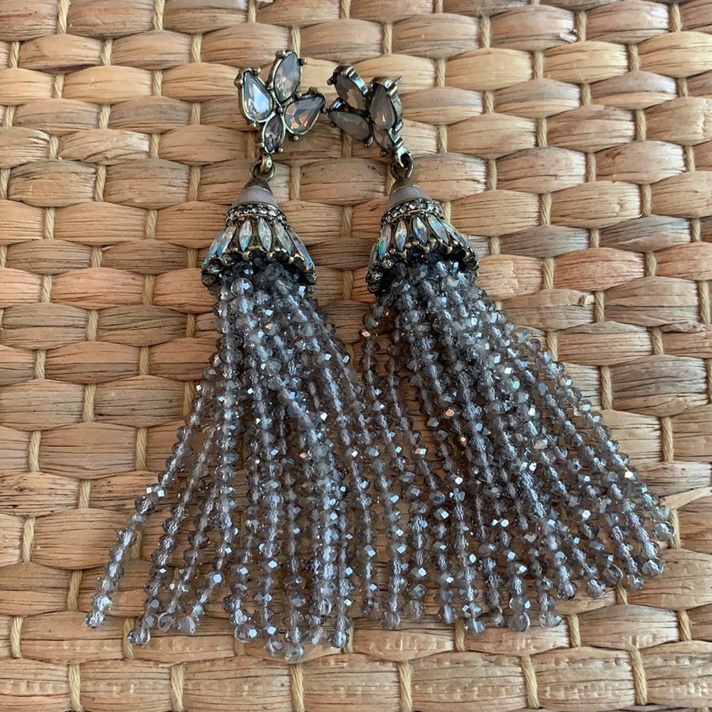 Silver tassel earrings